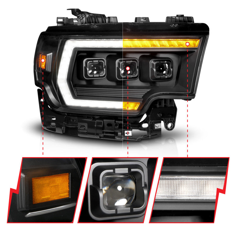 ANZO 19-24 RAM 2500/3500 Z-Series Full LED Proj Headlights DRL/Init/SeqSig - Pass. Side ONLY 111601X-R 111601X-R User 1