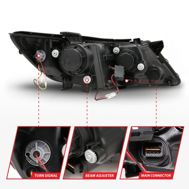 Anzo 2011-2013 Kia Optima Projector Headlights w/ Halo Chrome (CCFL) 121459 Photo - Unmounted