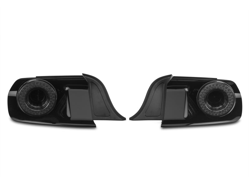 Raxiom 15-22 Ford Mustang Halo LED Tail Lights - Gloss Black Housing (Smoked Lens) 393827 393827 Photo - Close Up