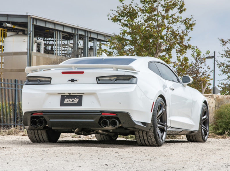 Borla 17-18 Chevrolet Camaro ZL1 6.2L V8 Atak Catback Exhaust w/ Dual Mode Valves CF Black Anod 140727CFBA 140727CFBA Photo - lifestyle view