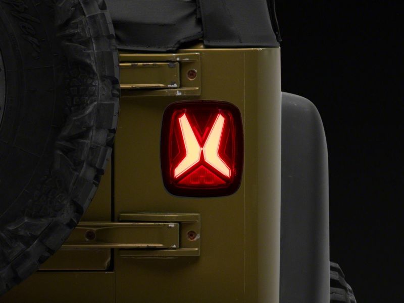 Raxiom 76-06 Jeep CJ7 Wrangler YJ & TJ Gladiator LED Tail Lights- Blk Housing (Smoked Lens) J177410 J177410 Photo - Close Up