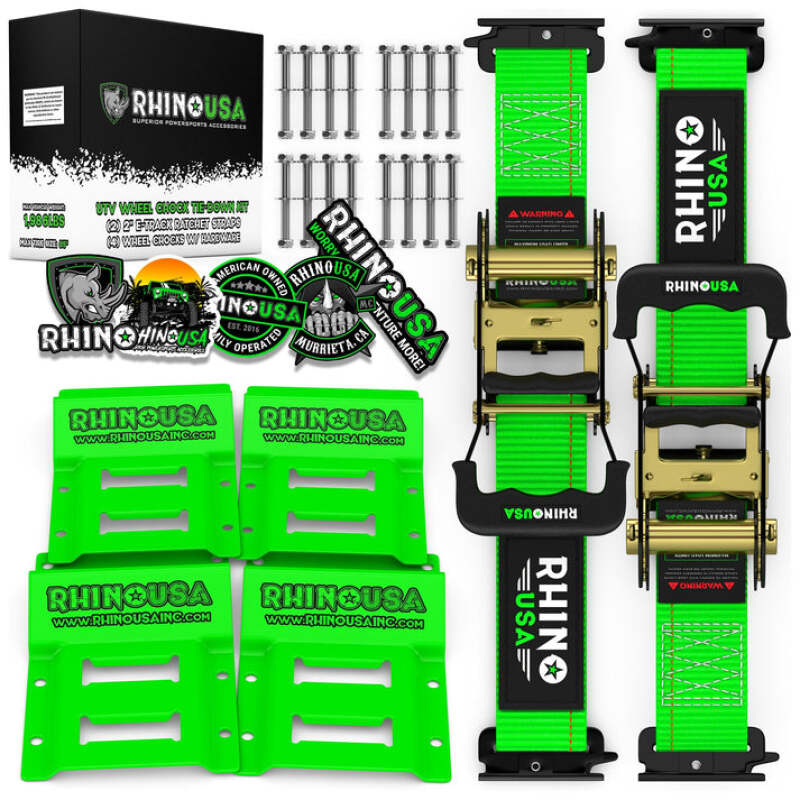 Rhino USA Utv Wheel Chock Tie-Down Kit (2-Wheel Kit) (Green) RNO-CHOCK-SET RNO-CHOCK-SET Photo - Primary