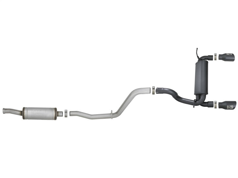 aFe Cat-Back Exhaust w/ Black Tips, Rebel Series 2.5in 409 Stainless Steel 49-48066-B Photo - Unmounted