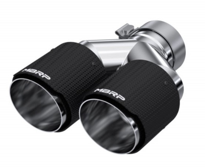 MBRP 3in ID / Dual 4in OD Out Staggered L 9.87in / R 9.37in Dual Wall Carbon Fiber Univ Exhaust Tip T5182CF T5182CF User 1