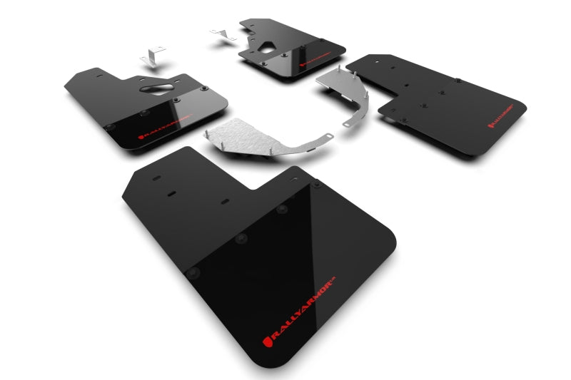 Rally Armor 21-22 Ford Bronco (Steel Bmpr + RR - NO Rptr/Sprt) Blk Mud Flap w/Red Logo MF85-RR-ST-RD MF85-RR-ST-RD Photo - Primary