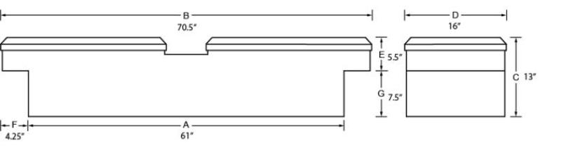 Tradesman Aluminum Economy Cross Bed Truck Tool Box (70in./Side Opening) - Brite 111051 111051 User 1