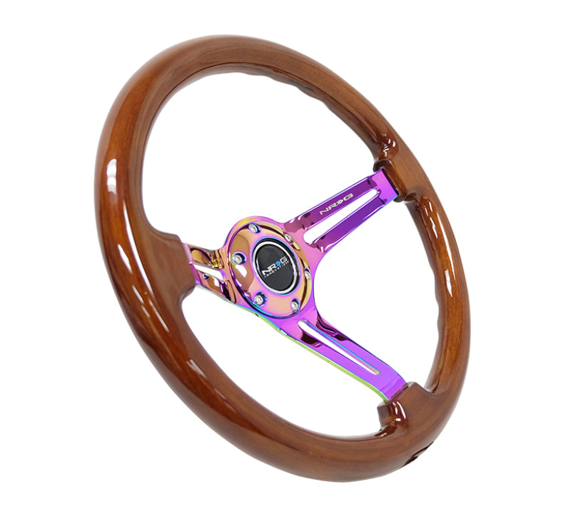 NRG Reinforced Classic Wood Grain Wheel, 350mm, 3 spoke Slotted Center Neo RST-018BR-MC Photo - Primary