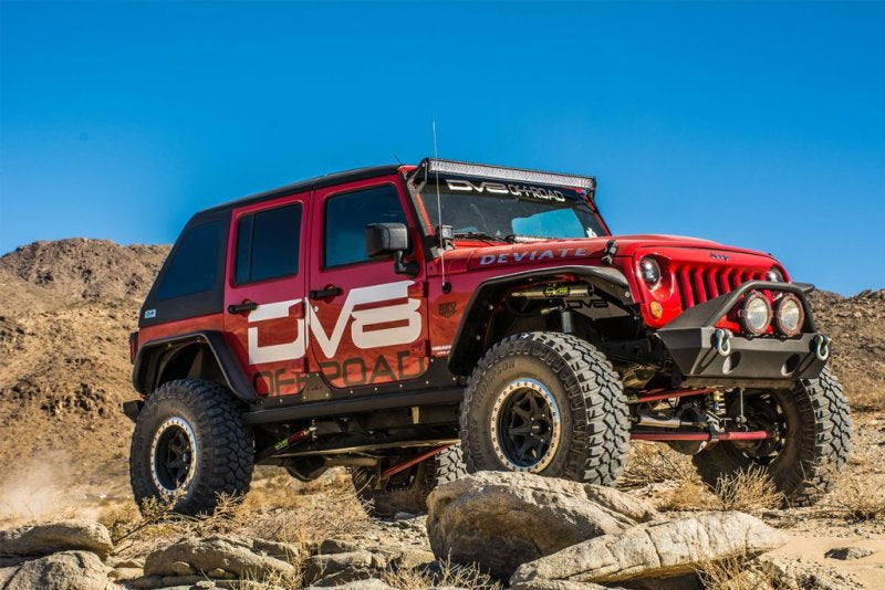 DV8 Offroad 07-18 Jeep Wrangler JK Front & Rear Flat Tube Fenders FENDB-02 FENDB-02 Photo - Mounted