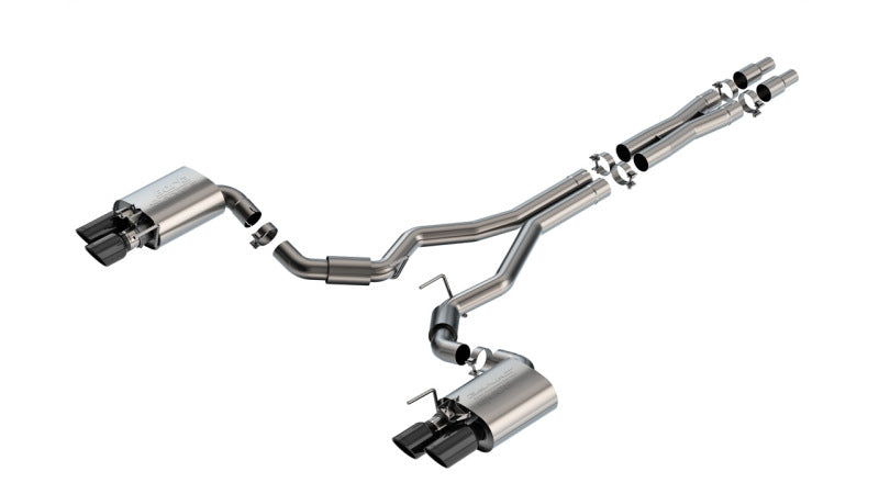 Borla 2024 Ford Mustang GT 5.0L V8 w/ Active Exhaust S-Type Cat-Back Exhaust System - Black Chrome 140962BC 140962BC Photo - Primary