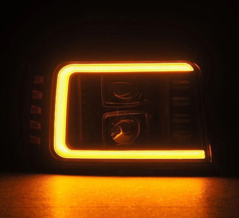 AlphaRex 92-96 Ford F-Series/Bronco LUXX-Series Proj Headlights Blk w/Actv Light SeqSig & SBDRL 880268 880268 User 3