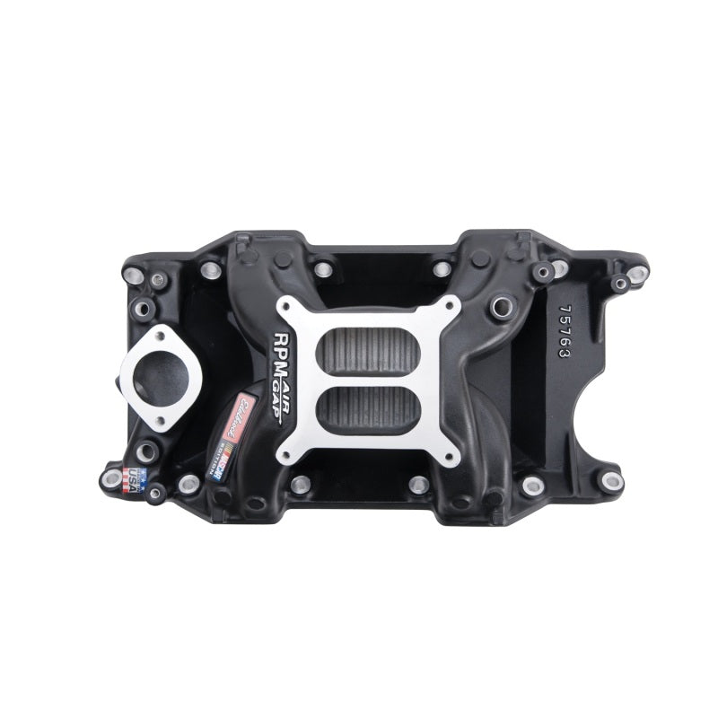 Edelbrock Intake Manifold, Rpm Air-gap, Small-block Chrysler 340-360, Black 75763 Photo - Primary