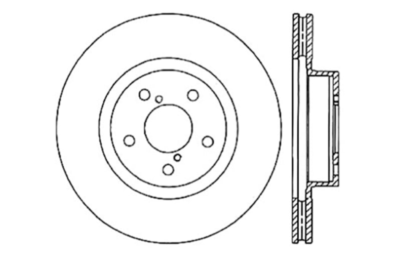 StopTech Sport Cryo Cross Drilled Brake Rotor; Front Right 128.47021CR Technical Drawing