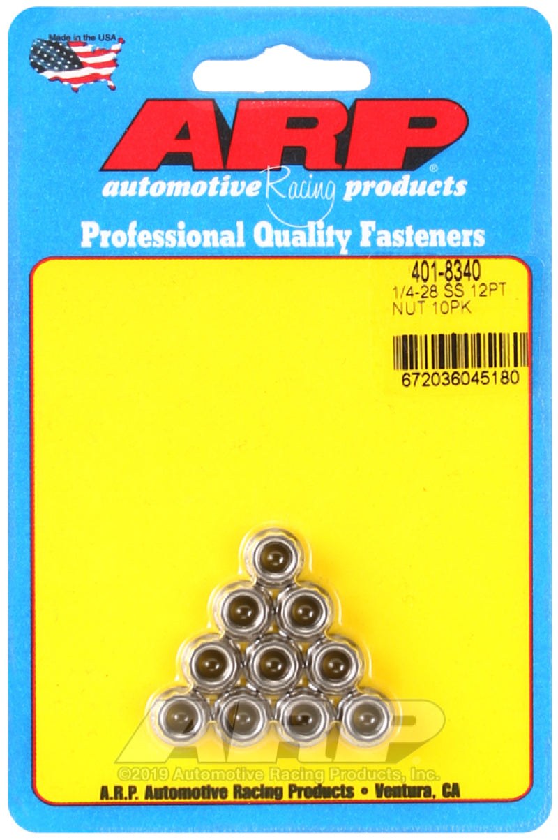ARP 1/4-20 SS 12pt nut kit 401-8340 Photo - Primary