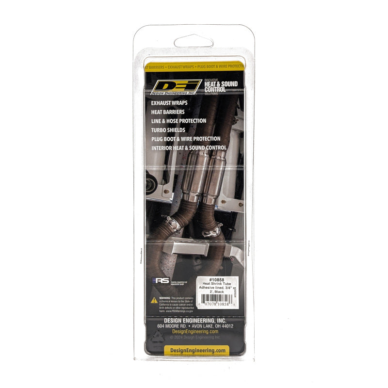 DEI Hi-Temp Shrink Tube 19mm (3/4in) x 2ft w/ Adhesive - Black 10858 10858 Photo - in package