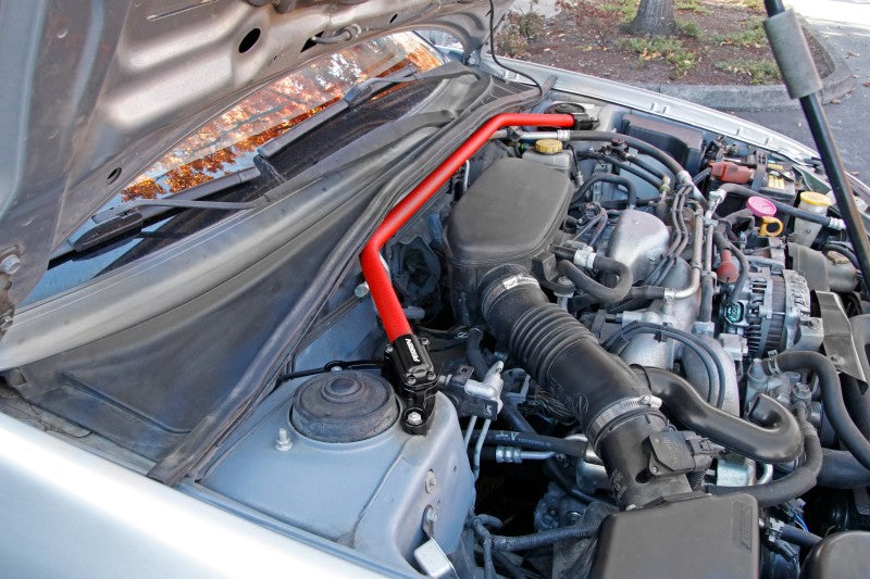 Perrin 02-07 Subaru Impreza (WRX/STi/RS/2.5i) / 04-08 Forester Front Strut Brace - Red PSP-SUS-052RD PSP-SUS-052RD Photo - Primary