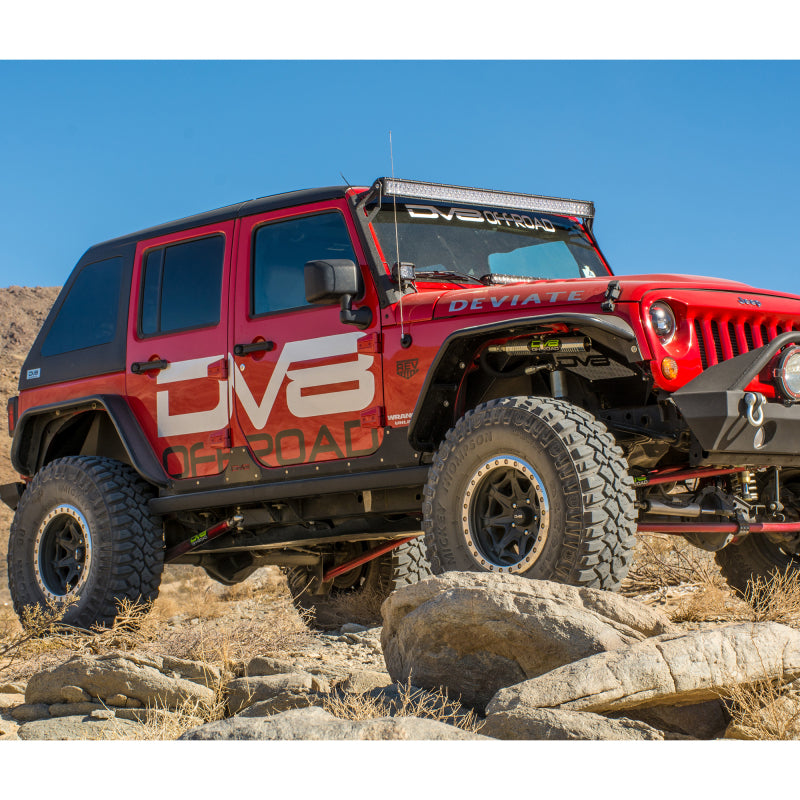 DV8 Offroad 07-18 Jeep Wrangler JK Front & Rear Flat Tube Fenders FENDB-02 FENDB-02 Photo - Mounted