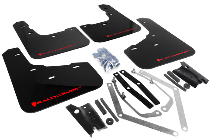 Rally Armor 13+ Ford Fiesta ST Black Mud Flap w/ Red Logo MF29-UR-BLK/RD Photo - Primary
