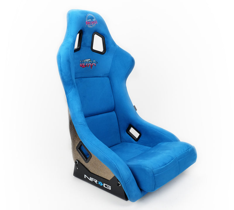 NRG FRP Bucket Seat ULTRA Edition - Large (Blue Alcantara/Gold Glitter Back) FRP-302BL-ULTRA FRP-302BL-ULTRA Photo - Primary