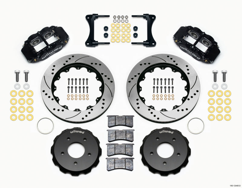 Wilwood FNSL4R Front Hat Kit, 14.00", Drill, 2007-Up Jeep Wrangler 140-12440-D Photo - Primary