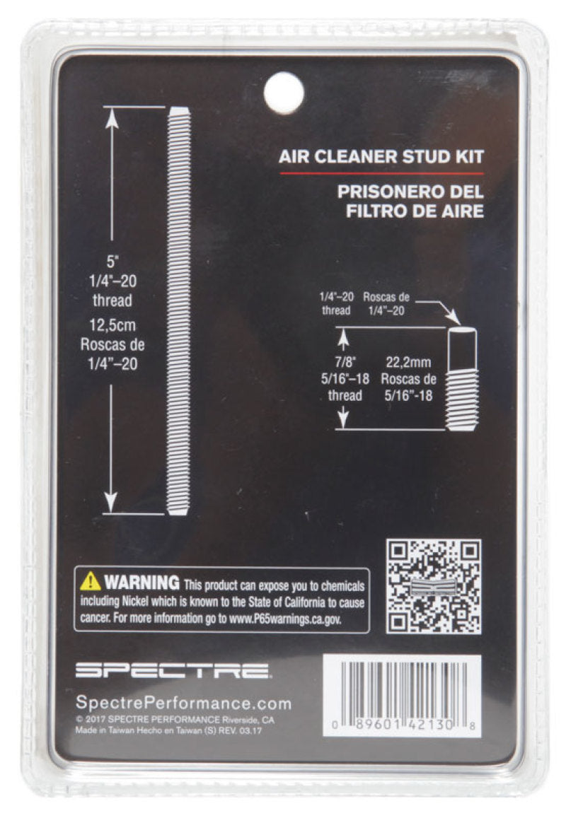 Spectre Air Cleaner Stud Kit - Unfinished 4213 4213 Photo - in package