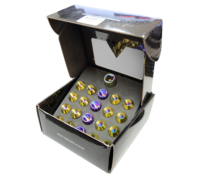 NRG M12 x 1.5 Titanium Neochrome Lug Nut Set 21 pc / Lock Key Socket LN-T200MC-21 Photo - Primary