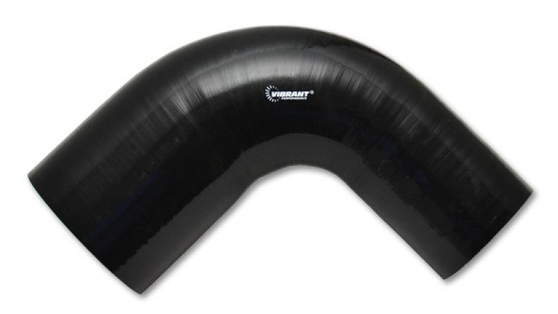 Vibrant 3in ID x 3.5in ID x 4in Long Gloss Black Silicone 90 Degree Transition Elbow 2784 2784 User 1