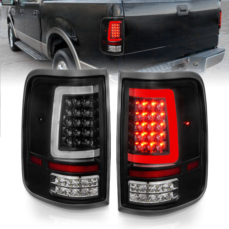 ANZO 2004-2006 Ford F-150 LED Tail Lights w/ Light Bar Black Housing Clear Lens 311342 311342 Photo - Primary