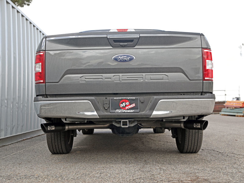 aFe Gemini XV 3in 304 SS Cat-Back Exhaust 15-20 Ford F-150 V6 2.7L/3.5 w/ Black Tips 49-33123-B 49-33123-B Photo - Mounted