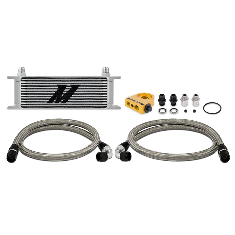 Mishimoto Universal Thermostatic Oil Cooler Kit 13-Row Silver MMOC-U13TSL MMOC-U13TSL Photo - Primary