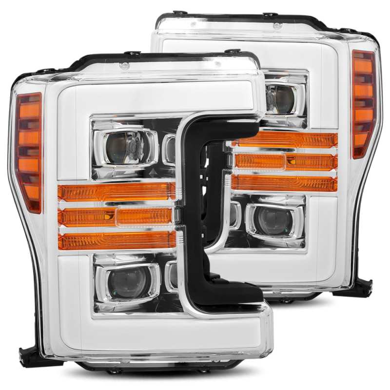 AlphaRex 17-19 Ford F-250 SD PRO-Series Proj Headlights Plank Style Chrome w/Activ Light/Seq Signal 880107 880107 Photo - Primary