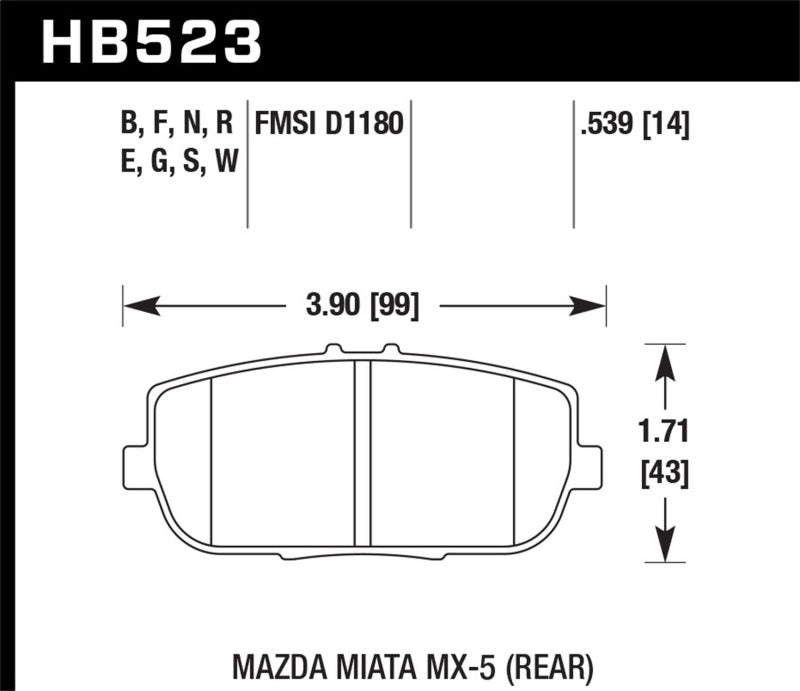 Hawk Disc Brake Pad HB523F.539 Photo - Primary
