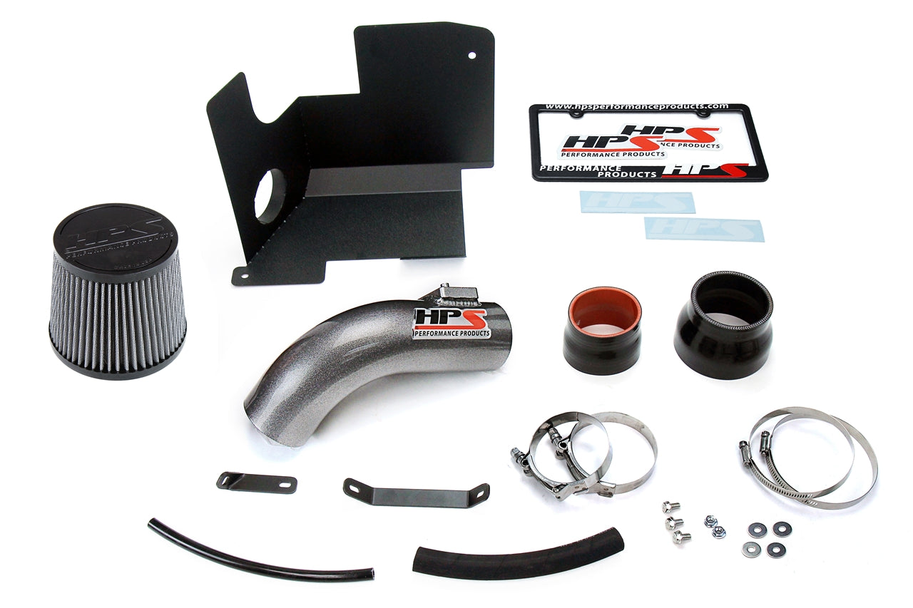 HPS Performance Products Shortram Air Intake Kit 2013-2015 Acura ILX 2.4L, Includes Heat Shield, Gunmetal