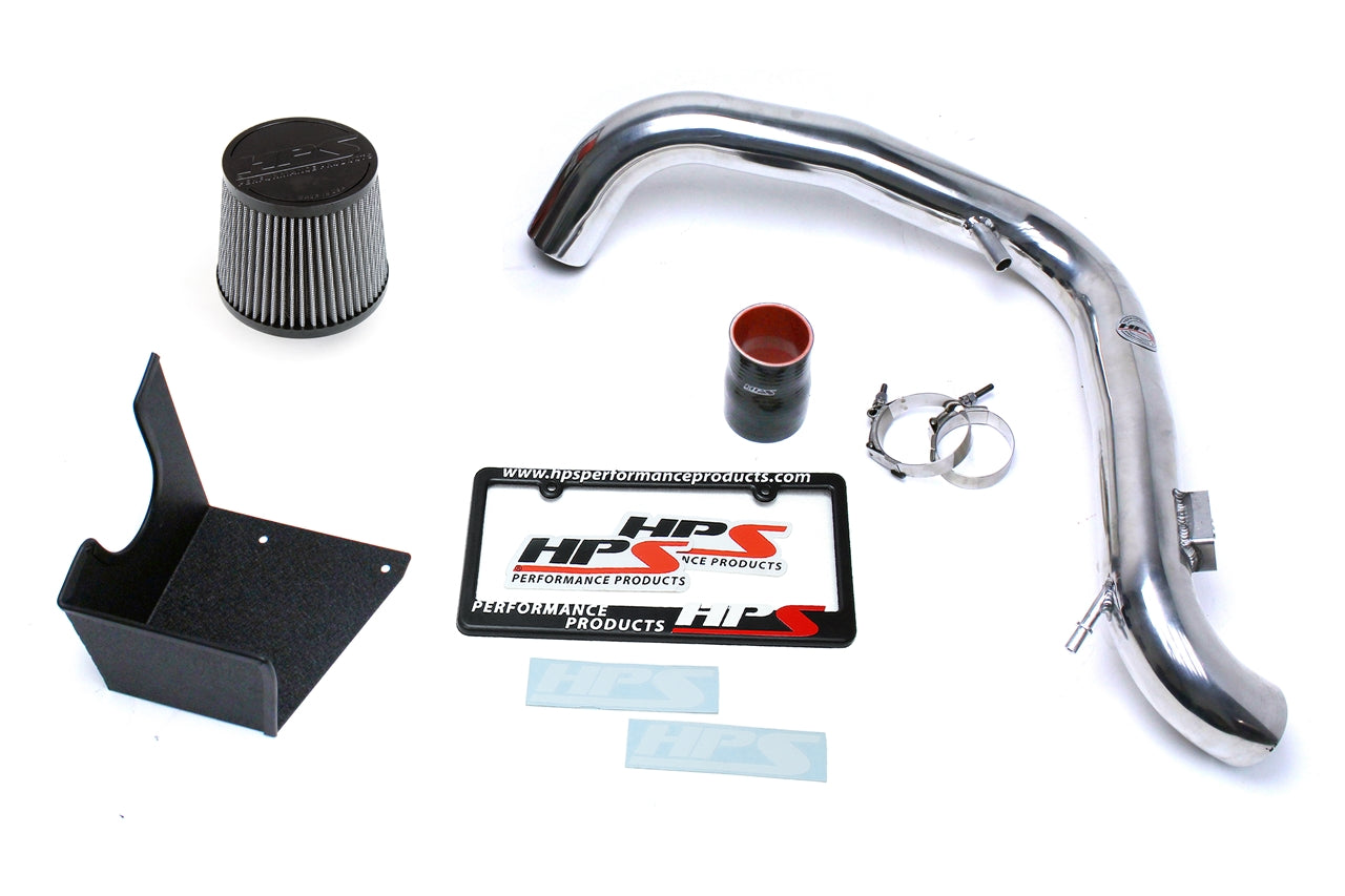 HPS Performance Products Shortram Air Intake Kit 2014-2015 Ford Fiesta ST 1.6L Turbo, Includes Heat Shield, Polish