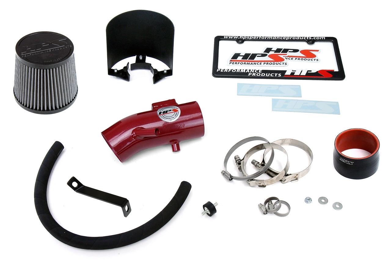 HPS Performance HPS Shortram Air Intake Kit 2015-2018 Nissan Murano 3.5L V6, Includes Heat Shield, Red