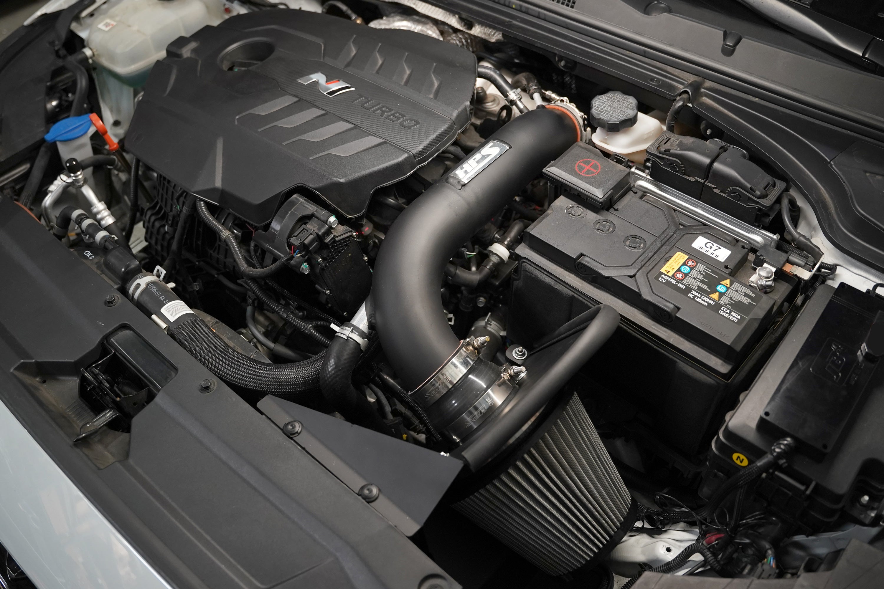 HPS Air Intake Kit Hyundai 2019-2022 Veloster N 2.0L Turbo, Includes Heat Shield, 827-713