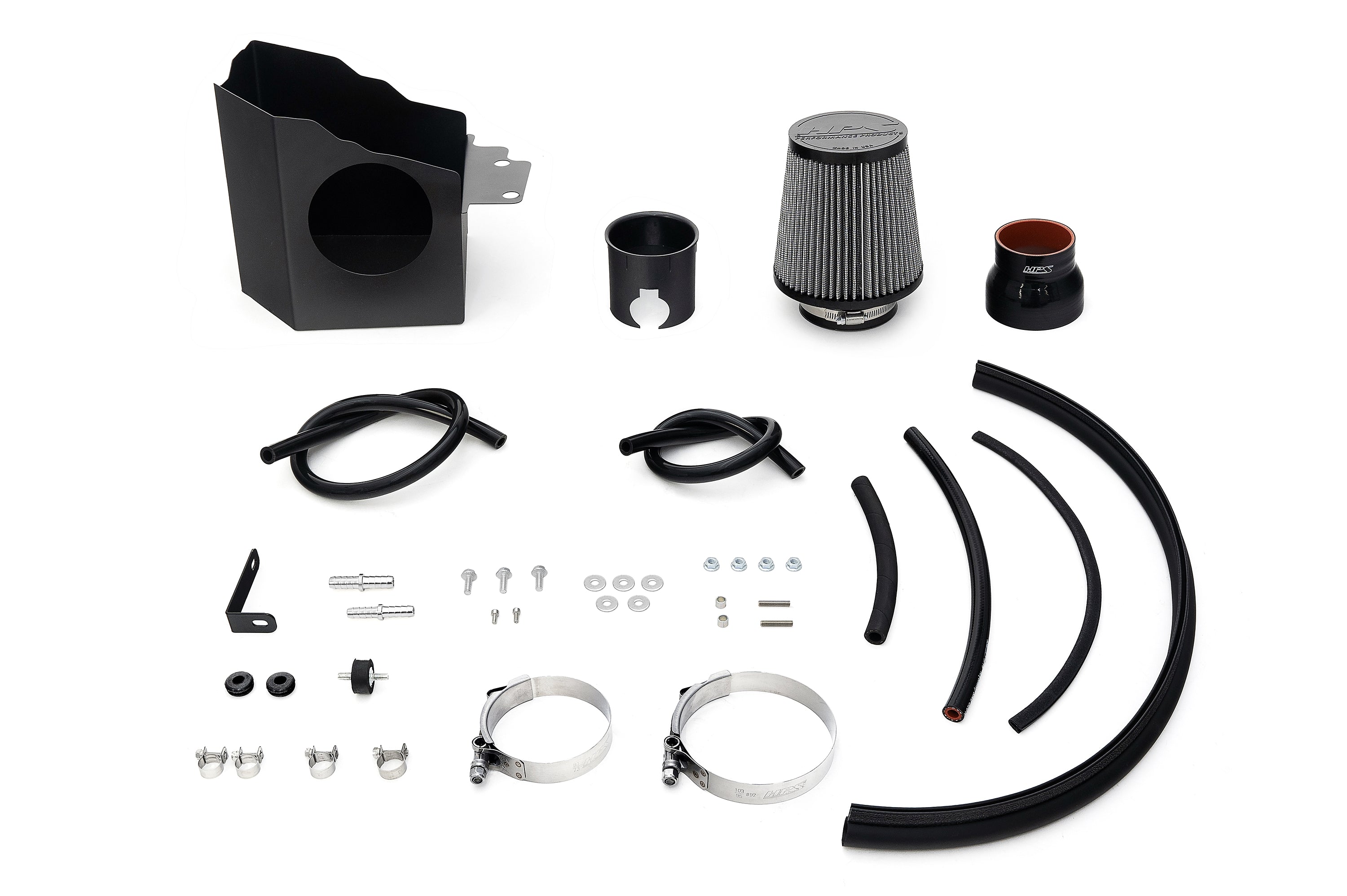 HPS Air Intake Kit with Heat Shield, 2017-2021 Honda Civic Type R 2.0L Turbo FK8, 827-736