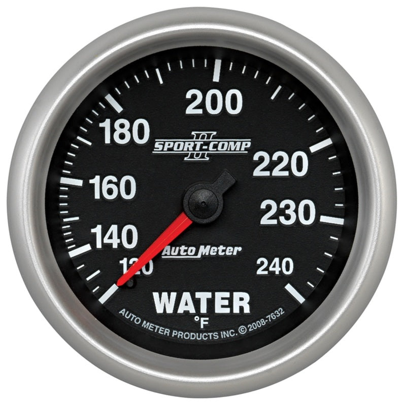 Autometer Gauge, Water Temp, 2 5/8", 120-240 Deg F, Mechanical, Sport-Comp II 7632 Photo - Primary