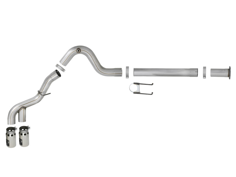 aFe Power 15-16 Ford F250/F350 6.7L Diesel Rebel XD 4in 409 SS DPF-Back Exhaust System - Pol Tips 49-43121-P 49-43121-P Photo - Unmounted