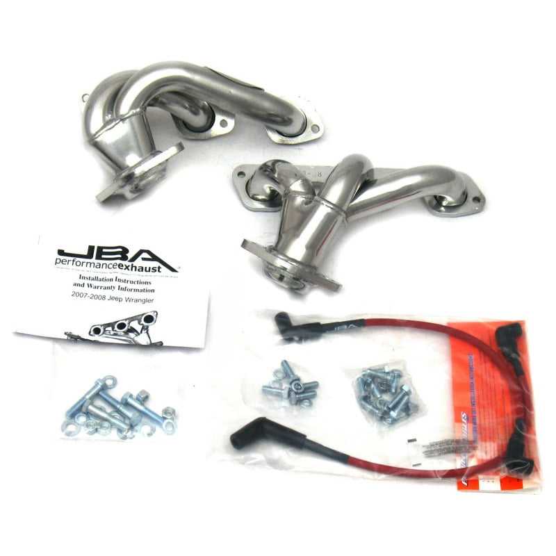 JBA 07-11 Jeep 3.8L V6 1-1/2in Primary Silver Ctd Cat4Ward Header 1528SJS 1528SJS Photo - Primary