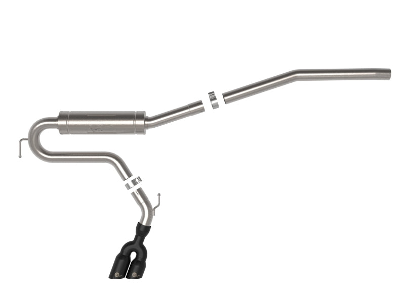 aFe Rebel Series 2.5in 409 SS Cat-Back Exhaust w/ Black Tip 2022 Ford Maverick 49-33144-B 49-33144-B Photo - Unmounted