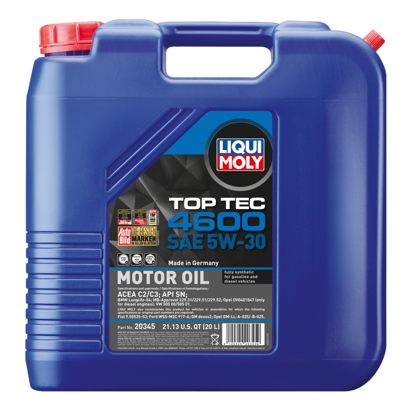 Liqui Moly 20446 1 Litre 5W-30 Top Tec 4600 Motor Oil