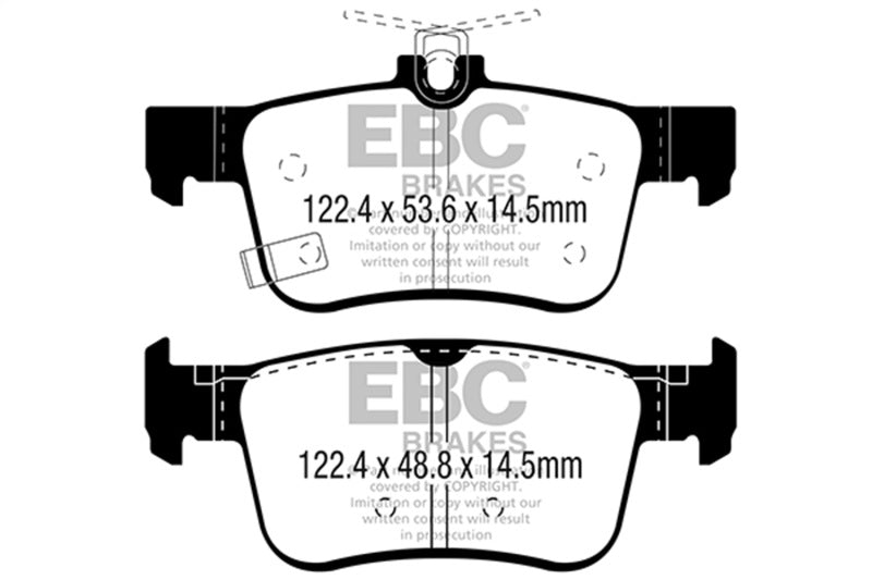 EBC 16-18 Honda Civic Yellowstuff Rear Brake Pads DP42301R DP42301R Photo - Primary