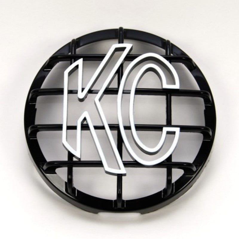 KC HiLiTES 6in. Round ABS Stone Guard for SlimLite/Daylighter Lights (Single) - Black/White KC Logo 7210 7210 Photo - Primary