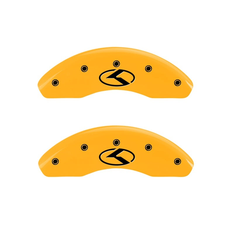 MGP 2 Caliper Covers Engraved Front Circle K/Kia Yellow Finish Black Char 2018 Kia Rio 21190FCRKYL 21190FCRKYL Photo - Primary
