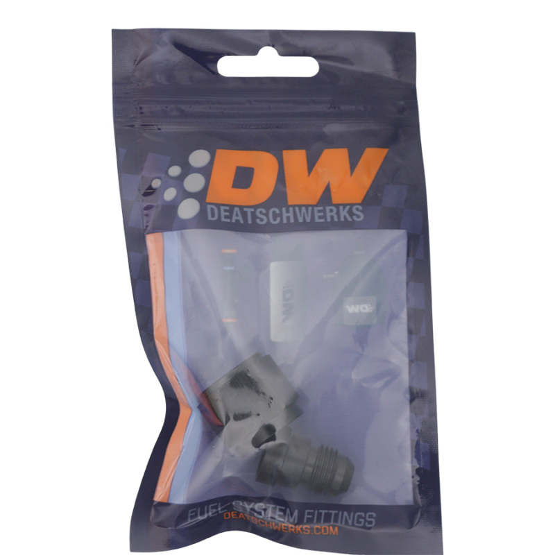 DeatschWerks 8AN Female Flare to 6AN Male Flare Reducer - Anodized Matte Black 6-02-0222-B 6-02-0222-B Photo - lifestyle view