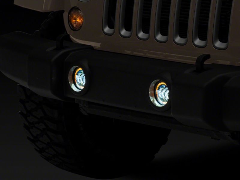 Raxiom 07-18 Jeep Wrangler JK Axial Series 4-In LED Devil Eyes Fog Lights w/ Halo J142667 J142667 Photo - Close Up