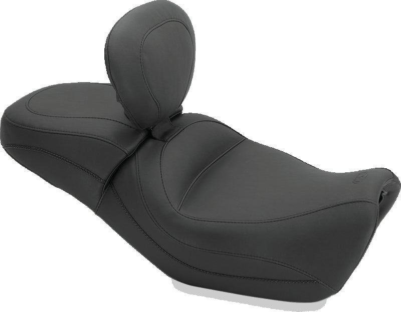 Mustang Motorcycle Mustang 15-21 Harley Street Standard Touring 1PC Seat w/Driver Backrest - Black 79786 79786 Photo - Primary