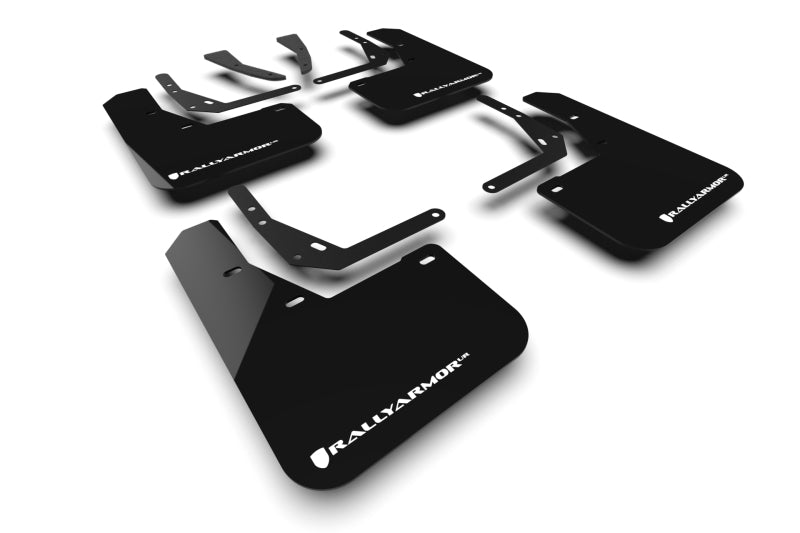 Rally Armor 2024 Hyundai Kona EV Black UR Mud Flap - White Logo MF113-UR-BLK-WH MF113-UR-BLK-WH Photo - Primary