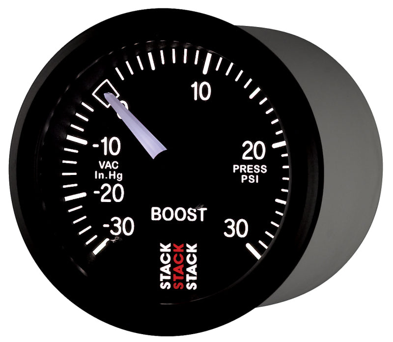 Autometer 52mm Stack Instruments -30INHG to +30PSI Mechanical Boost Gauge - Black ST3112 ST3112 User 3