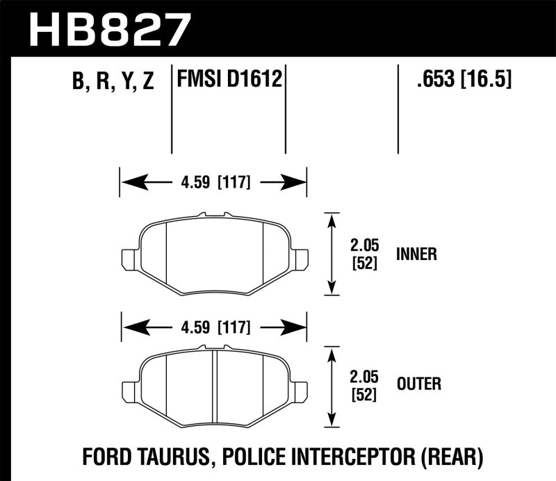 Hawk HPS 5.0 Street Rear Brake Pad HB827B.653 Photo - Primary